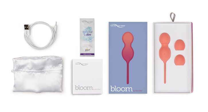 Смарт вагинальные шарики с вибрацией We-Vibe Bloom, диаметр 3,3 см, масса 45, 65, 80 г