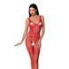 Бодистокинг Passion BS069 red, комбинезон, имитация чулок и боди