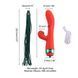 Вибратор-кролик с флогером LOCKINK SEVANDA Whip Vibrating Massage Wand - Red & Green