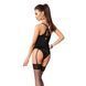 Корсет с пажами FLORIS CORSET black XXL/XXXL - Passion Exclusive, трусики, Черный
