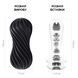 Мастурбатор Tenga FLEX Rocky Black зі змінною інтенсивністю, можна скручувати, Білий