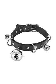 Нашийник c дзвіночками Fetish Tentation Choker Bells, екошкіра, Черный