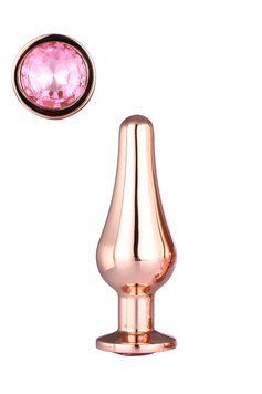 DT21826 Анальная пробка конической формы Dream Toys GLEAMING LOVE ROSE GOLD PLEASURE PLUG S