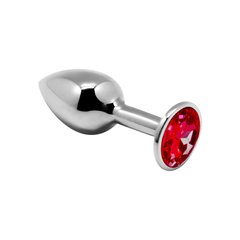 Металева анальна пробка з кристалом Alive Mini Metal Butt Plug Red M