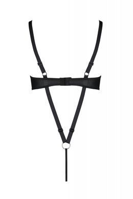 Боді з екошкіри Passion Celine Body 4XL/5XL black, з доступом, відкритий