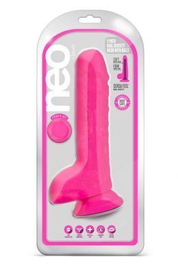 Фалоімітатор з подвійною щільністю Blush NEO 9 INCH DUAL DENSITY DILDO NEON PINK