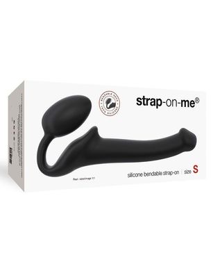 Безремневой страпон Strap-On-Me Black S, полностью регулируемый, диаметр 2,7см, Черный