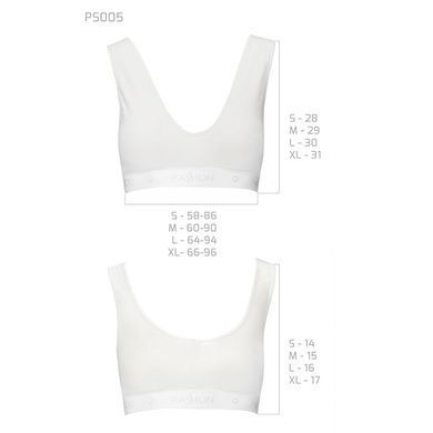 Спортивный топ из эластичного хлопка Passion PS005 TOP white, size L