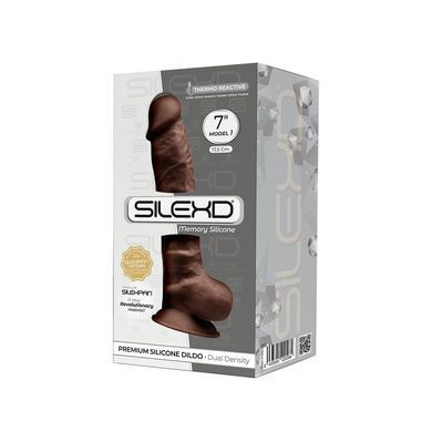 Фалоімітатор SilexD Johnny Brown (MODEL 1 size 7in), двошаровий, силікон +Silexpan, діаметр 3,8см