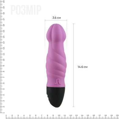 Вибратор Adrien Lastic Tornado со стимулирующим рельефом, Бузковий