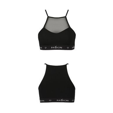 Спортивный топ с прозрачной вставкой Passion PS006 TOP black, size L