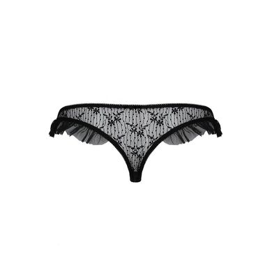 Трусики с оборками DONIA THONG black L/XL - Passion Exclusive