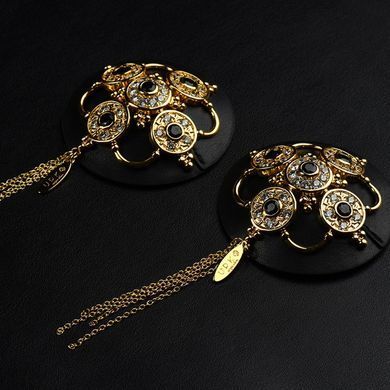 Пестиси з гірським кришталем та цирконієм UPKO Luxury Baroque з італійської шкіри, чорного кольору.