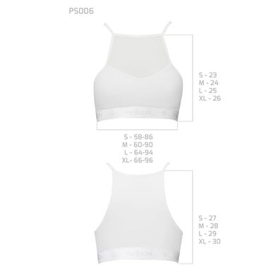 Спортивный топ с прозрачной вставкой Passion PS006 TOP white, size XL