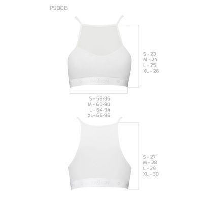 Спортивный топ с прозрачной вставкой Passion PS006 TOP white, size L