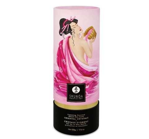 Пенящаяся соль для ванны Shunga Dead Sea salt Oriental Crystals &mdash; Rose Petal (500 г), соль Мертвого