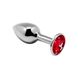 Металева анальна пробка з кристалом Alive Mini Metal Butt Plug Red M