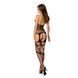 Бодістокінг Passion BS053 black, комбінезон, імітація панчох і пояса, Черный