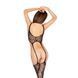 Бодистокинг Passion BS016 black, комбинезон, имитация топа и чулок, Черный