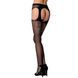 Эротические колготки-бодистокинг Passion S005 black, имитация чулок и пояса для чулок, Черный