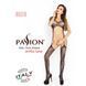 Бодистокинг Passion BS016 black, комбинезон, имитация топа и чулок, Черный
