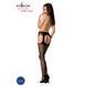 Эротические колготки-бодистокинг Passion S005 black, имитация чулок и пояса для чулок, Черный