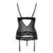 Корсет с открытой грудью NORTH CORSET black L/XL - Passion Exclusive, пажи, трусики, шнуровка, Черный