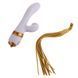 Вибратор-кролик с флогером LOCKINK SEVANDA Whip Vibrating Massage Wand - White & Golden