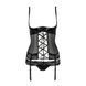 Корсет с открытой грудью NORTH CORSET black L/XL - Passion Exclusive, пажи, трусики, шнуровка, Черный