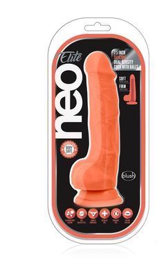Фалоімітатор з подвійною щільністю Blush NEO ELITE 7.5 INCH ORANGE