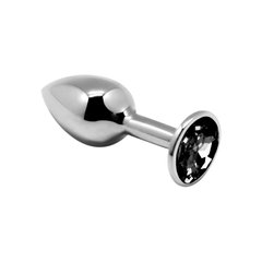 Металлическая анальная пробка с кристаллом Alive Mini Metal Butt Plug Black M