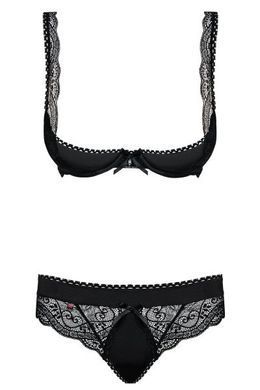 Комплект Obsessive MIAMOR SET S/M черная открыт,грудь