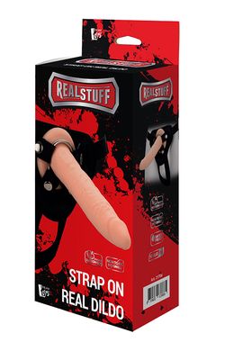 Реалистичный страпон REALSTUFF STRAP ON REAL DILDO