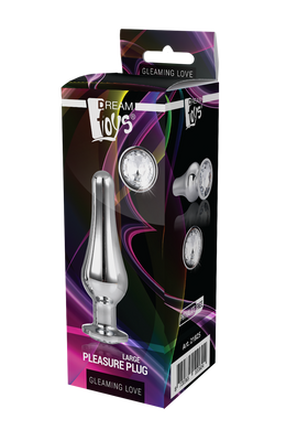 DT21825 анальна пробка конічної форми Dream Toys GLEAMING LOVE SILVER PLEASURE PLUG L