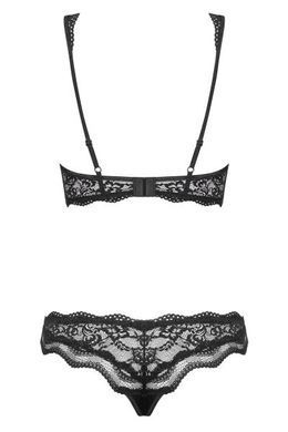 Комплект мереживний Obsessive Luvae чорний, S/M