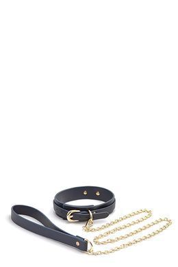 Нашийник з повідцем BONDAGE COUTURE COLLAR AND LEASH BLUE