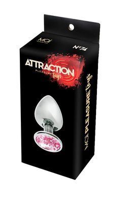 Металевий анальний затор з рожевим кристалом MAI Attraction Toys №74 (м'ята упаковка)