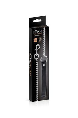 Поводок Fetish Tentation Premium Metal leash with cowhide leather wrist 115 см