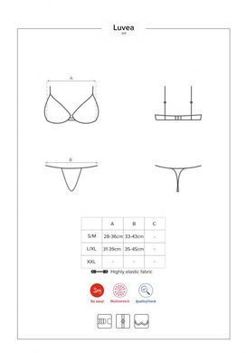 Комплект мереживний Obsessive Luvae чорний, S/M