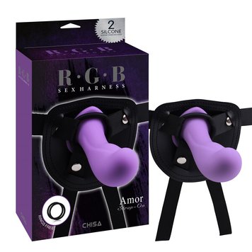 CH33976 Страпон фіолет насадка rgb Sex Harntss Amor strap-On Chisa