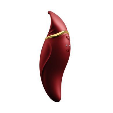 Вибратор 2в1 с язычком Zalo &mdash; Hero Wine Red, кристалл Swarovski