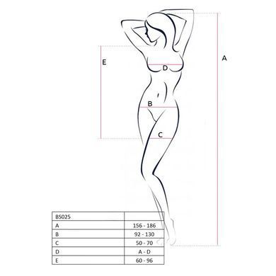 Бодистокинг Passion BS025 white, платье-сетка, спущенное плечо, длинный рукав, Белый