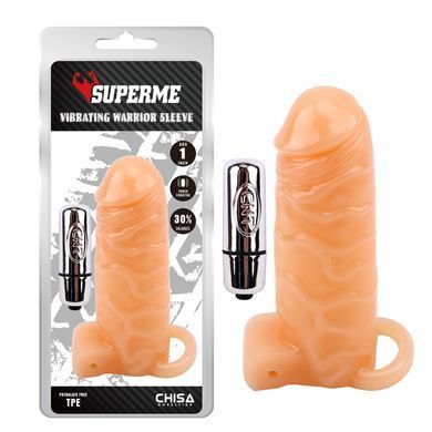 Насадка з вібро беж Chisa Superme Vibrating Warrior Sleeve