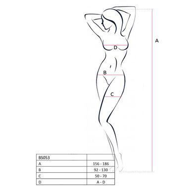 Бодістокінг Passion BS053 red, комбінезон, імітація панчох і пояса, Червоний