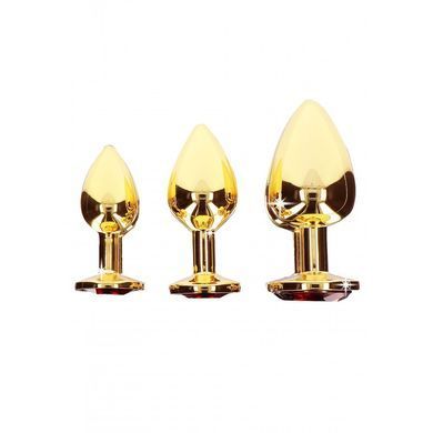 Анальна металева пробка M (Medium) з каменем червоного кольору Butt Plug With Diamond Jewel Taboom