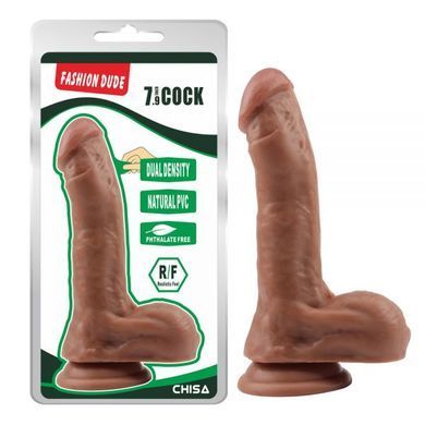 Фалоімітатор&nbsp;мулат&nbsp;Chisa Fashion&nbsp;Dude&nbsp;7.9&nbsp;Cock з мошонкою на присосці