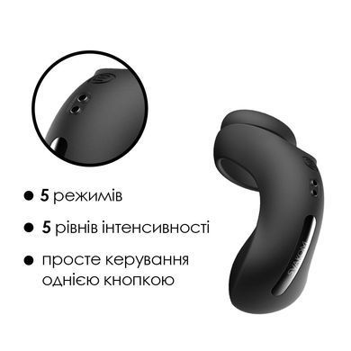 Двойное эрекционное кольцо Svakom Benedict Black со стимуляцией промежности, Черный