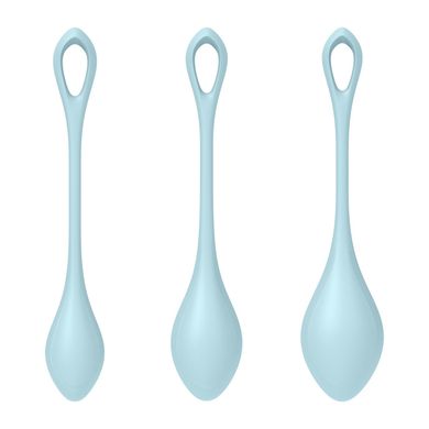 Набір йоні намистин Satisfyer Yoni Power 2 Light Blue, диаметр 2-2,5-3см, вес 22-44-73гр