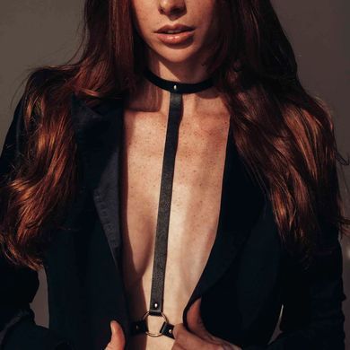 Портупея MAZE Bijoux Indiscrets с ошейником и одним пересечением, черная