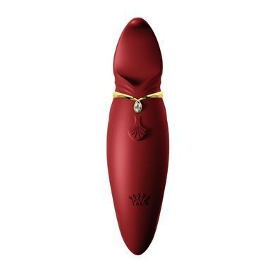 Вибратор 2в1 с язычком Zalo &mdash; Hero Wine Red, кристалл Swarovski